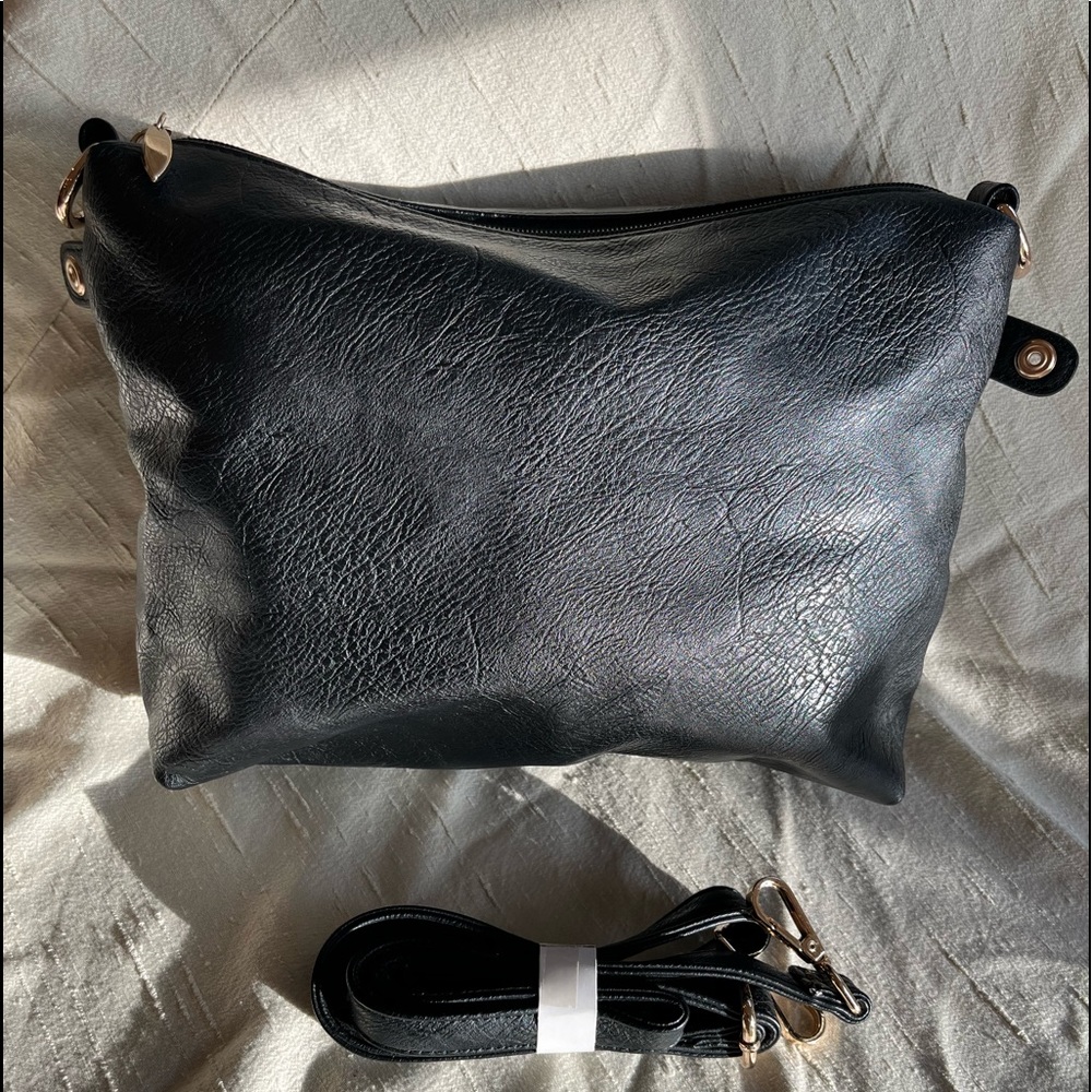 Frank Lyman Vintage Black Leather Shoulder Bag, NWOT - Picture 14 of 14